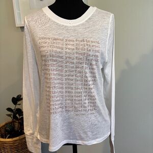 *NWT* Sheer White Long Sleeve T-Shirt w/ Thumbholes by Spiritual Gangster Sz L